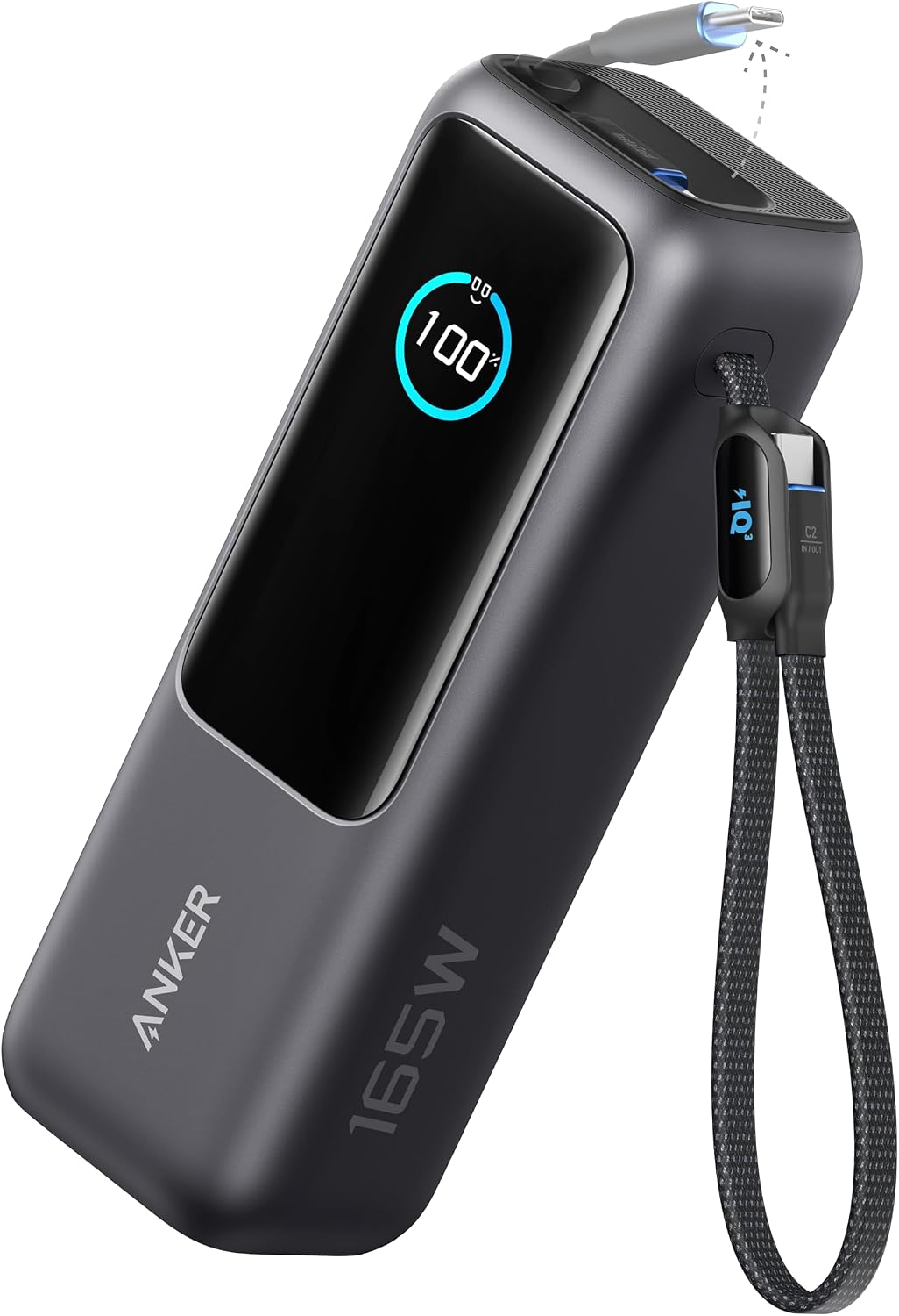 Anker Power Bank 25.000mAh 165W com Cabos Retráteis Integrados