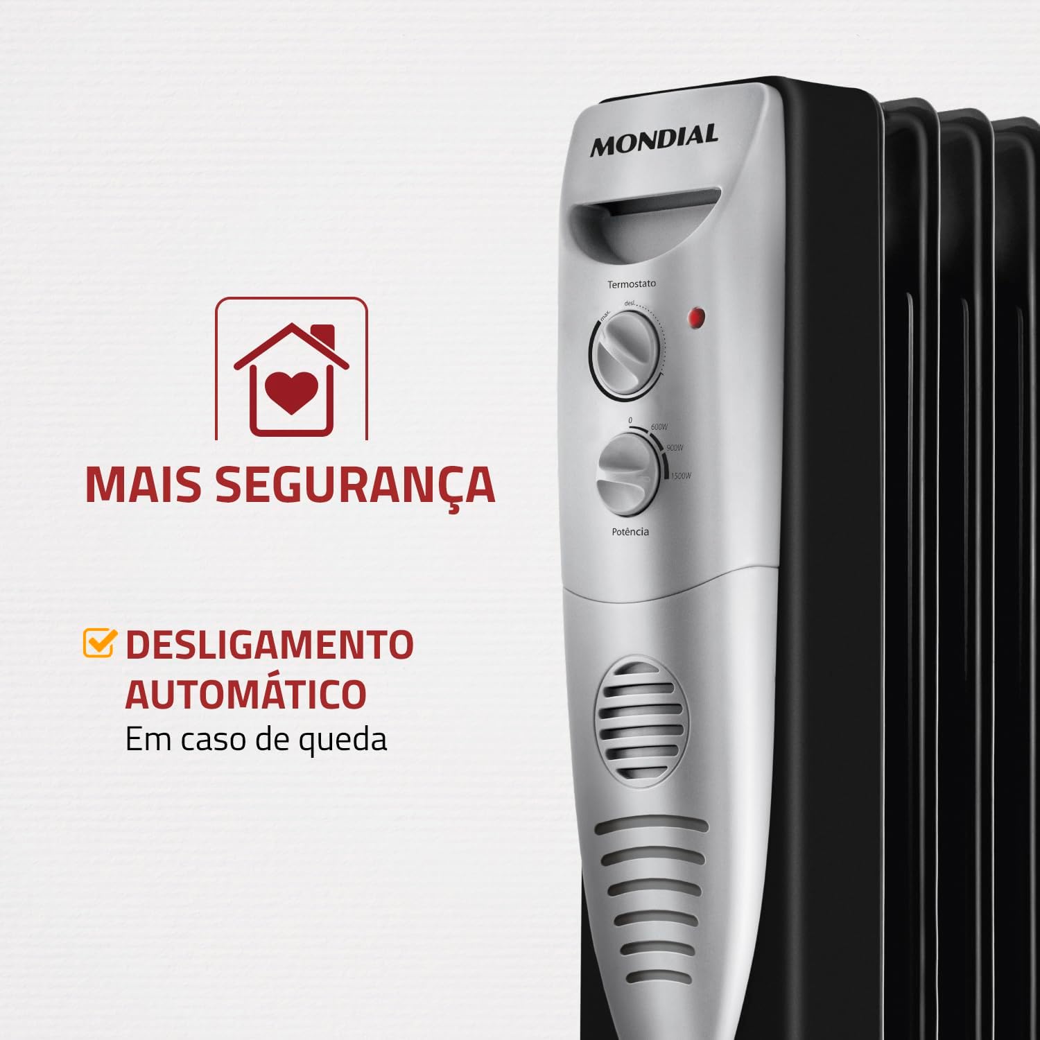 Aquecedor a Óleo Mondial A-06 Preto e Prata 1500W 220V — foto 4