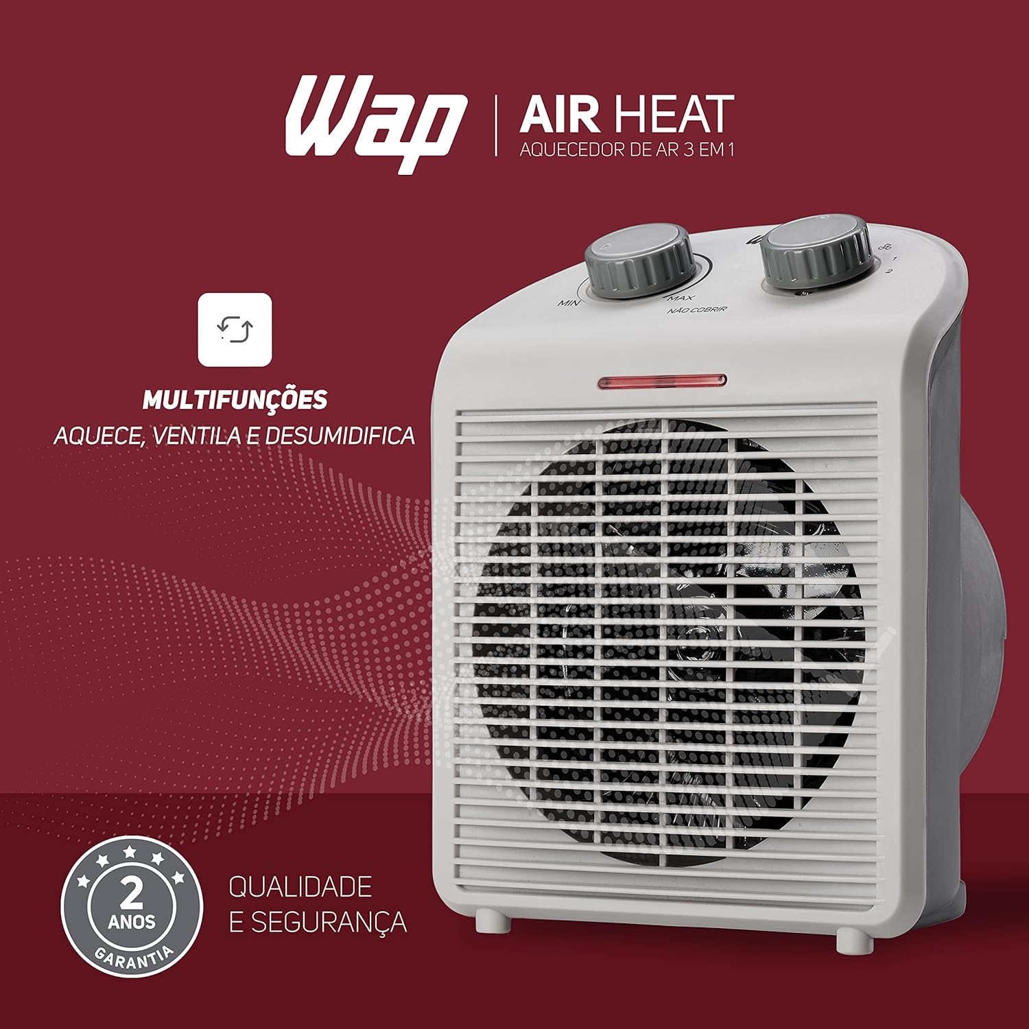 Aquecedor Portátil 3 em 1 - Ventilação e Desumidificação — foto 5