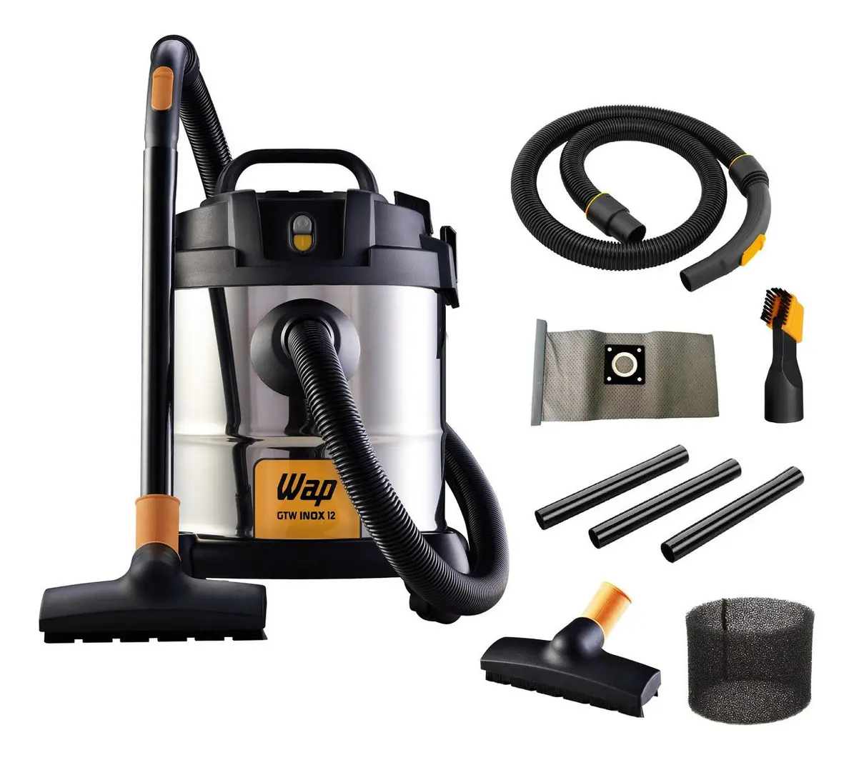 Aspirador de Pó e Água WAP GTW Inox 12 - 1400W Bivolt 110V/220V