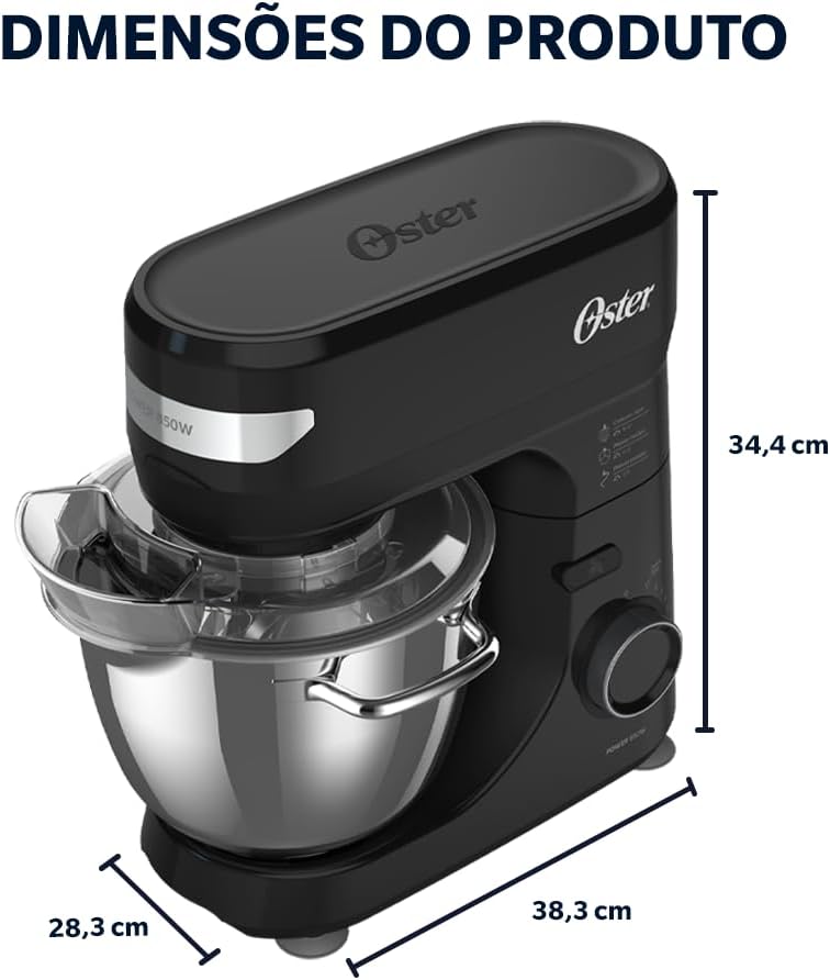 Batedeira Planetária Oster 850W com Bowl de 4L e 3 Batedores — foto 2