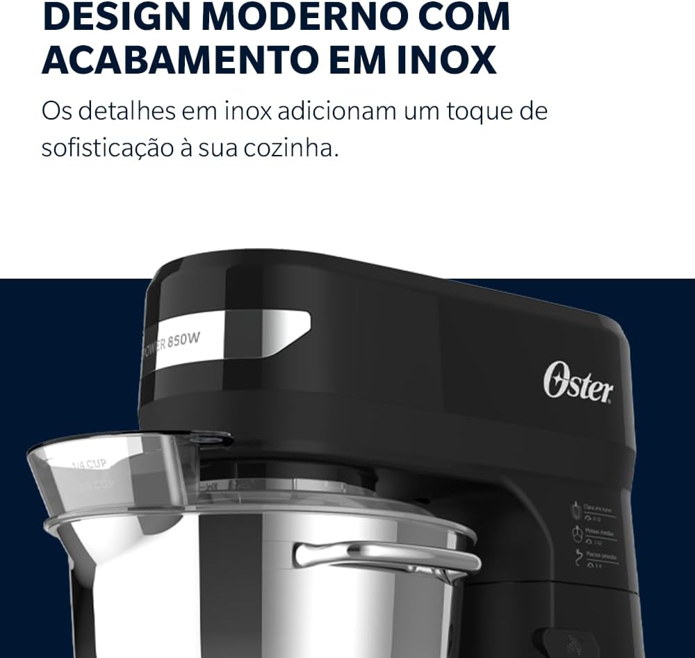 Batedeira Planetária Oster 850W com Bowl de 4L e 3 Batedores — foto 4