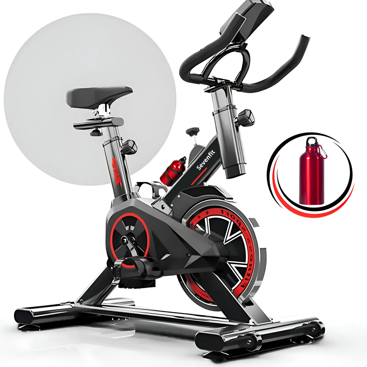 Bicicleta Ergométrica Sevenfit para Cardio e Musculação - Preto e Vermelho