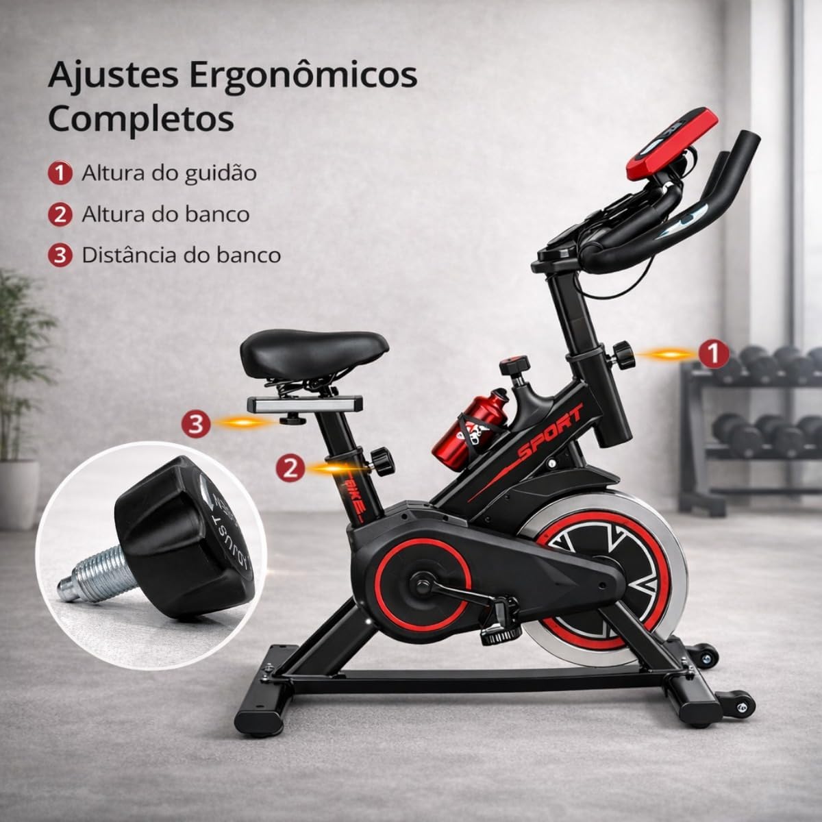 Bicicleta Ergométrica Spinning Silenciosa Vertical Modelo Premium — foto 3