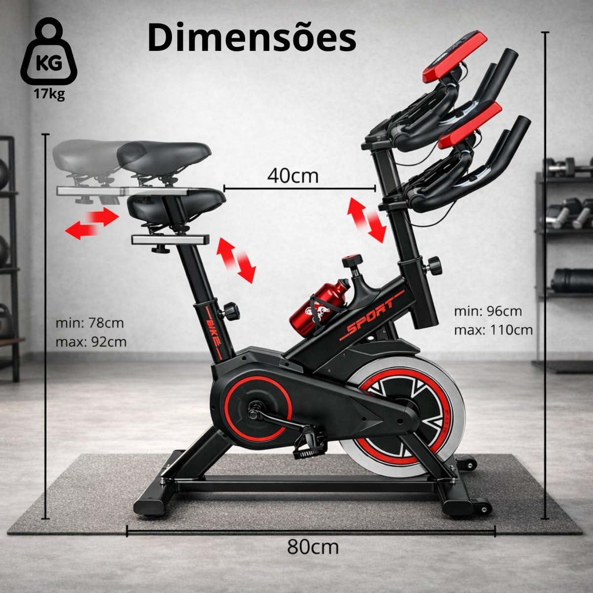 Bicicleta Ergométrica Spinning Silenciosa Vertical Modelo Premium — foto 5