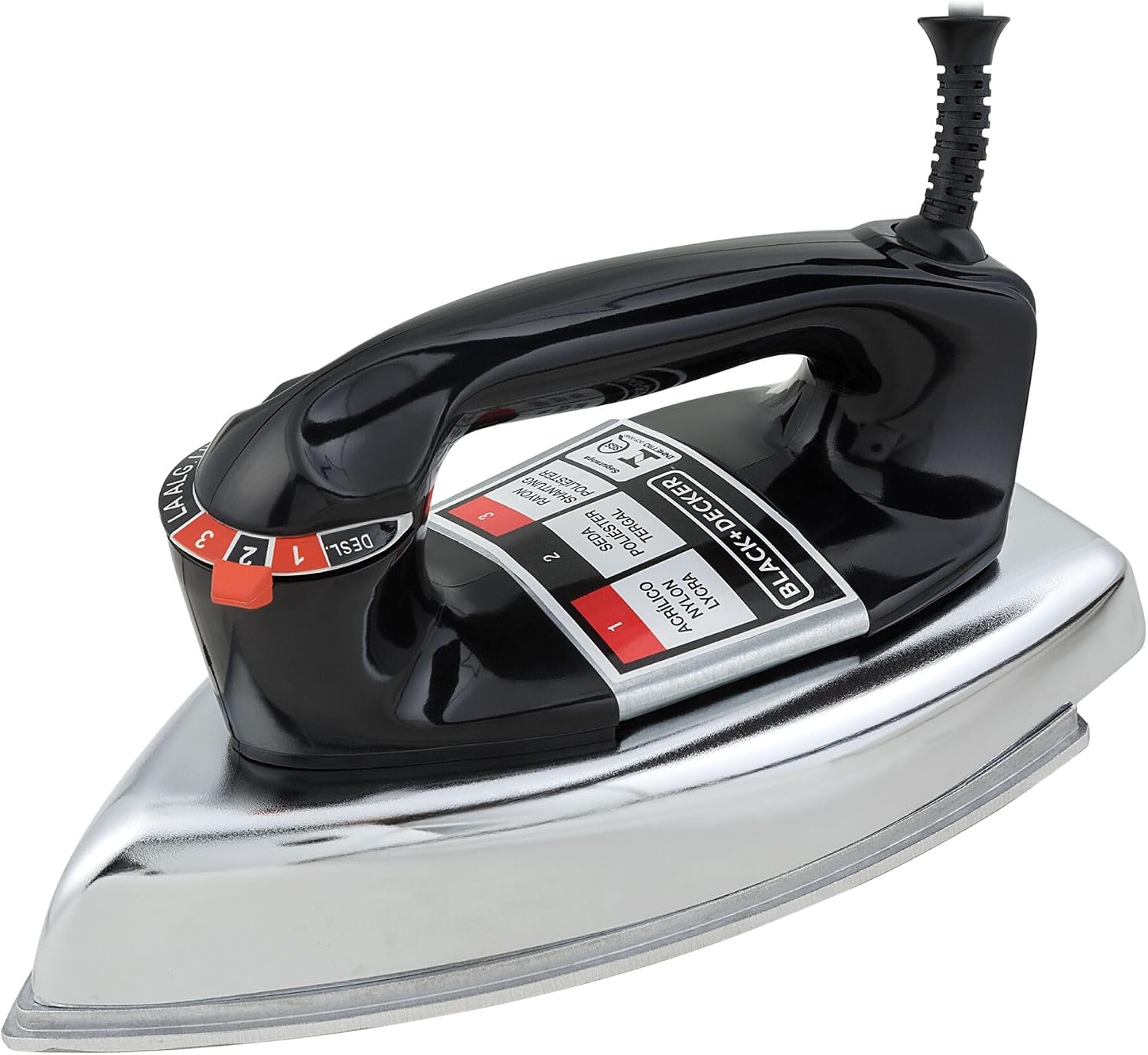 BLACK+DECKER Ferro de Passar Roupa a Seco VFA1110XM6 Metálico Preto 220V