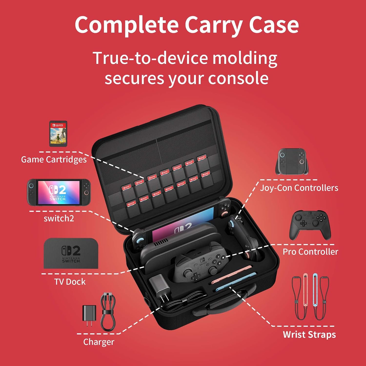 Bolsa de Transporte para Nintendo Switch 2 com Alça - Preto — foto 2