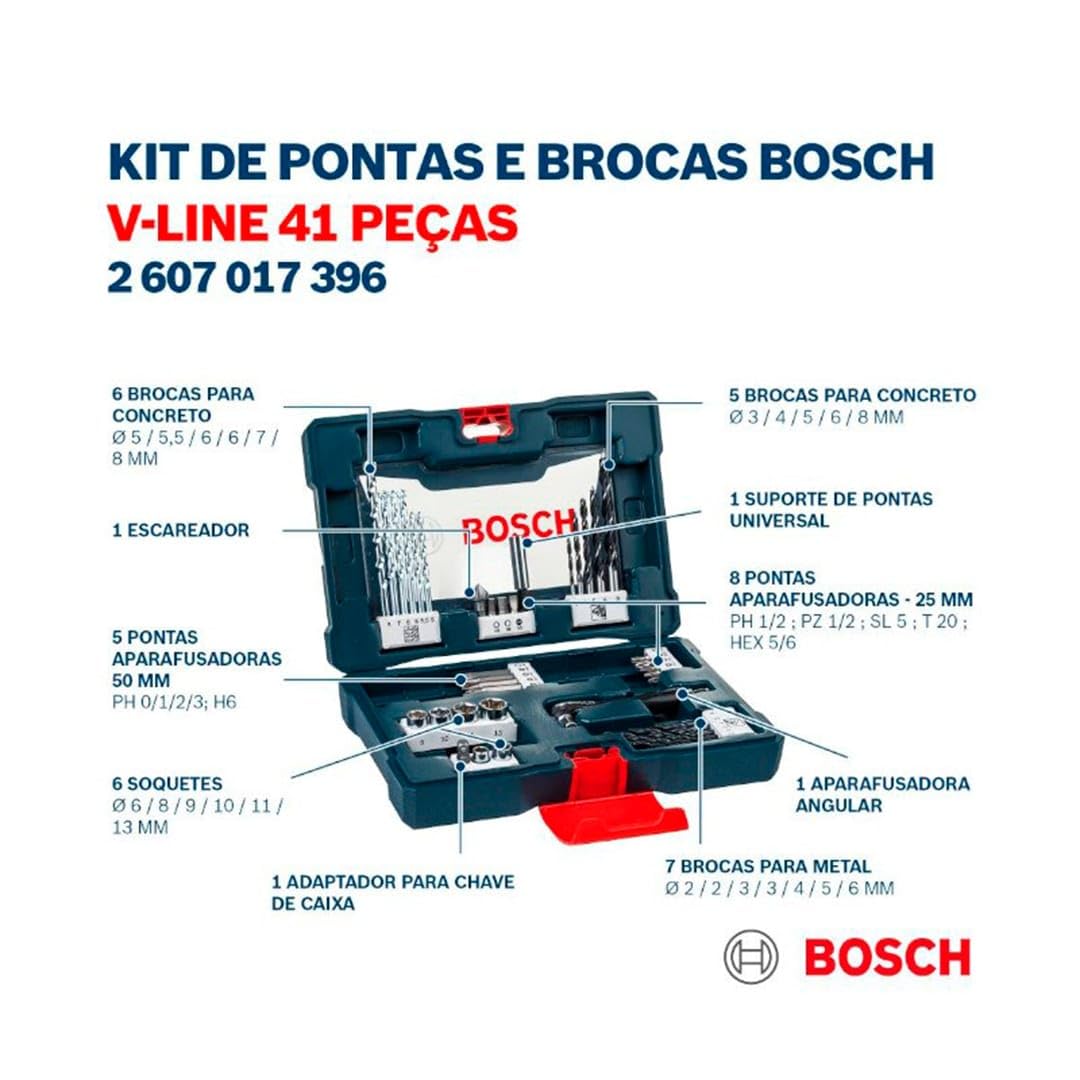 Bosch Kit de Pontas e Brocas V-Line 41 Peças - 2607017396-000 — foto 4
