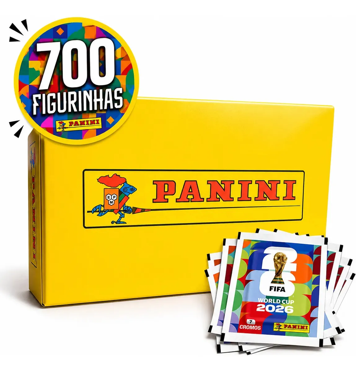 Box com 700 Figurinhas Copa do Mundo 2026 Panini - 100 Envelopes
