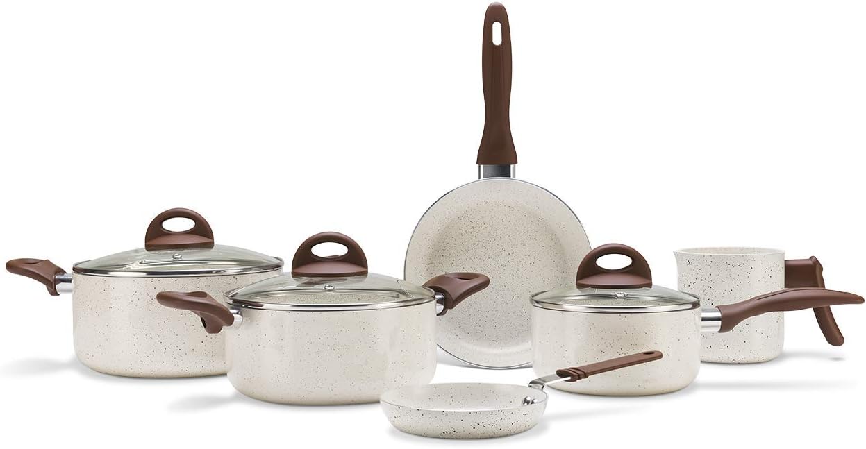 Brinox Jogo de Panelas Antiaderente Ceramic Life 6 Peças Smart Plus Vanilla