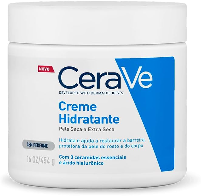 CeraVe Creme Hidratante Corporal 453g - Hidratação Profunda para Pele Seca a Extra Seca