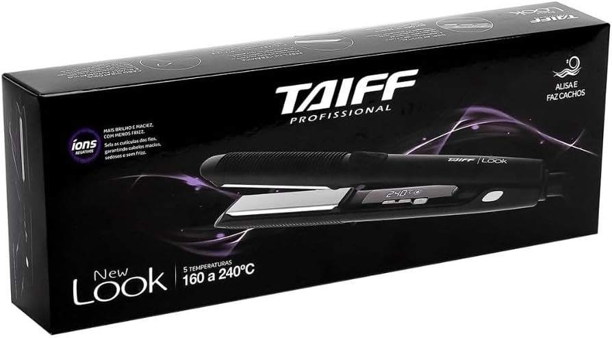 Chapa Taiff New Look 240° Profissional Cerâmica Bivolt Preta Digital — foto 7