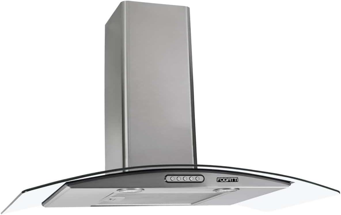 Coifa de Parede Fogatti Vidro Curvo Slim Inox 80cm 220V