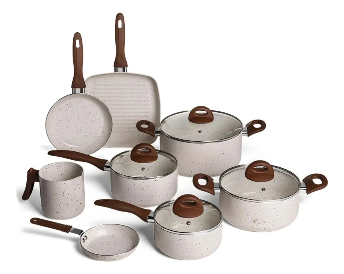 Conjunto de Panelas 8 Peças Ceramic Life Smart Plus Vanilla - Brinox