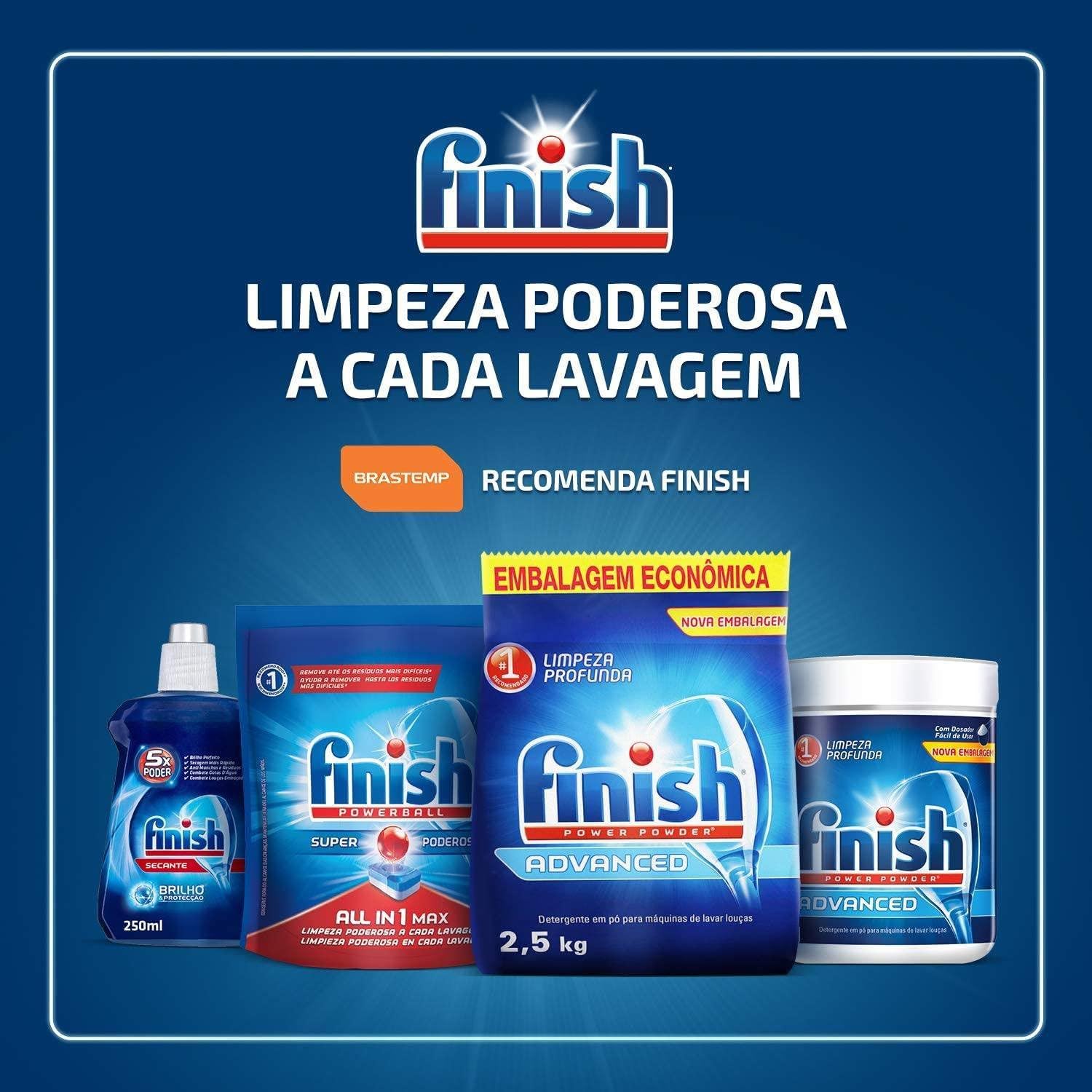 Detergente em Pó para Lava-Louças Finish Power Powder Advanced - 2,5kg — foto 3