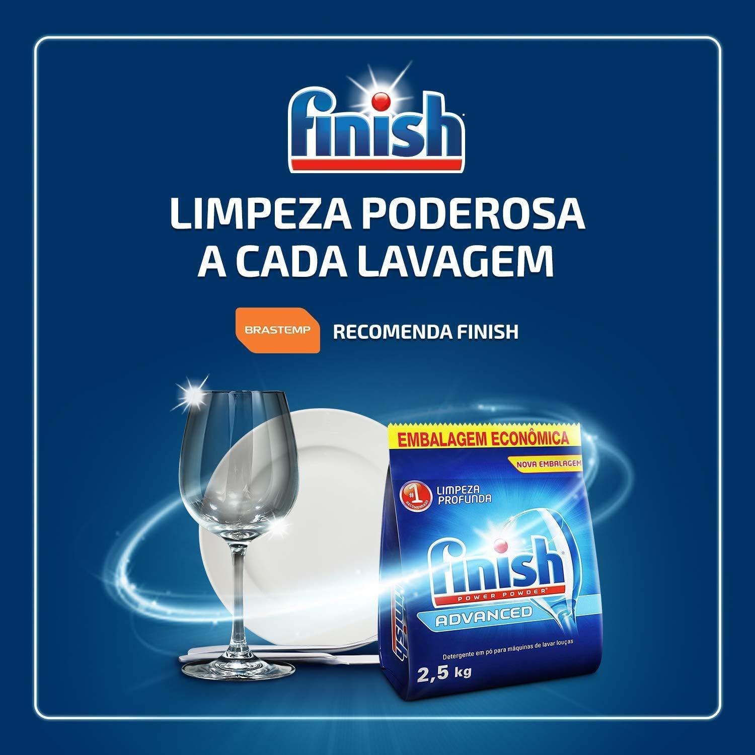 Detergente em Pó para Lava-Louças Finish Power Powder Advanced - 2,5kg — foto 2