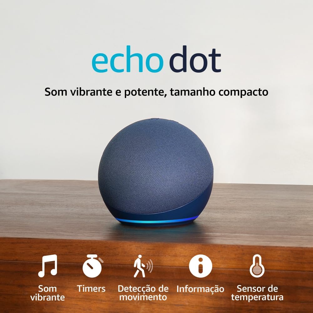 Echo Dot (Geração mais recente) | Smart speaker com Alexa | Cor Azul