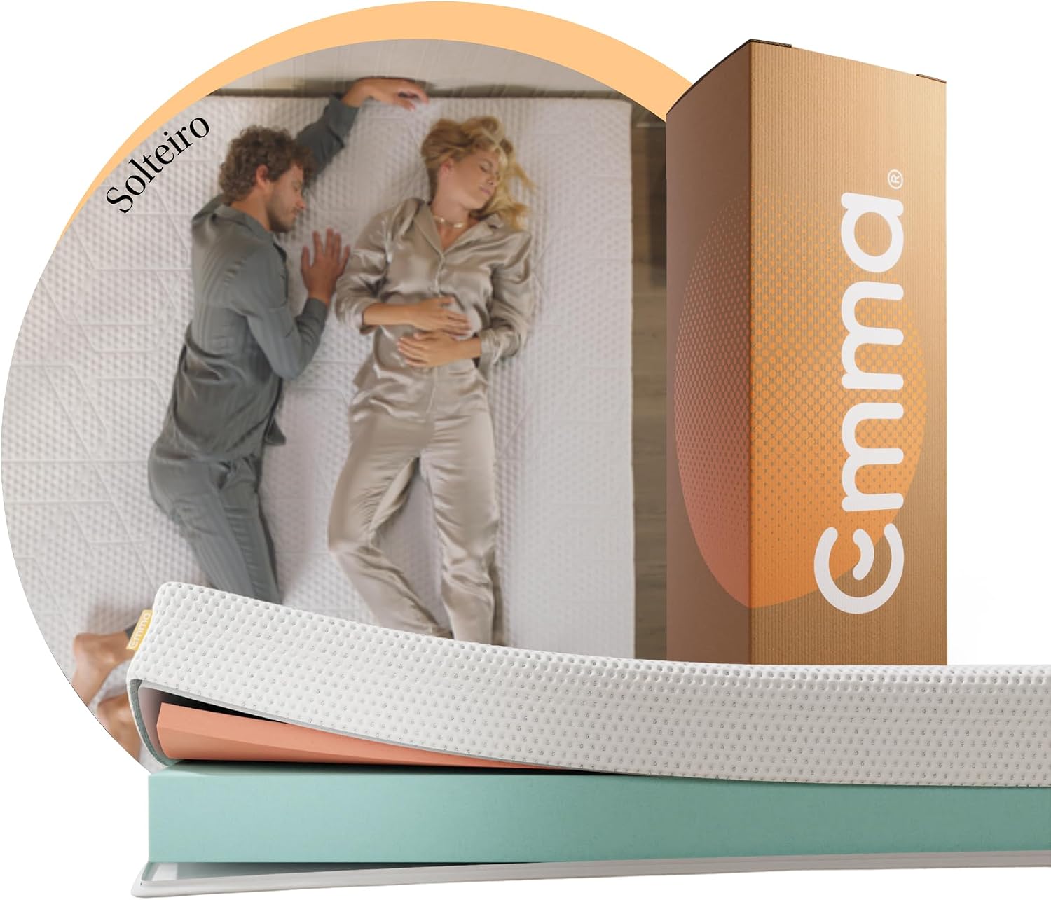 Emma Colchão Solteiro One Light - 88x188x18cm - Colchão de Espuma com 2 Camadas