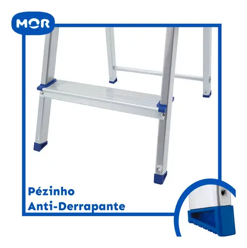 Escada Doméstica Mor 5103 Alumínio 5 Degraus — foto 4