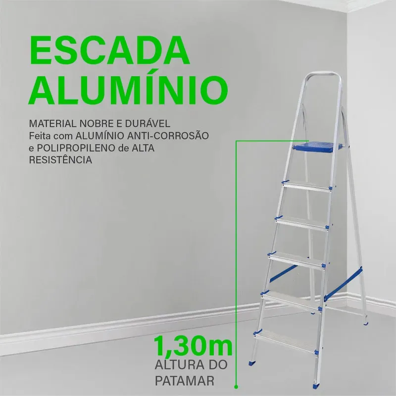 Escada Mor Dobrável 6 Degraus em Alumínio — foto 2