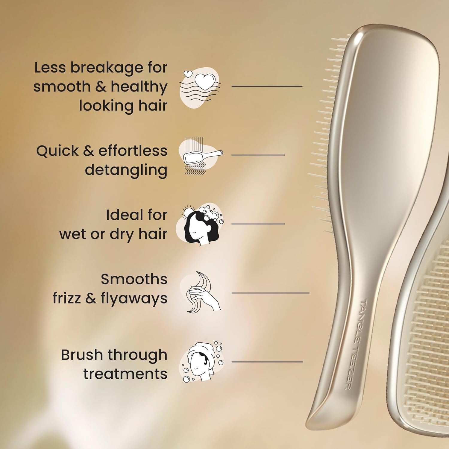 Escova Desembaraçadora Tangle Teezer Neo Gold - The Ultimate Detangler — foto 6