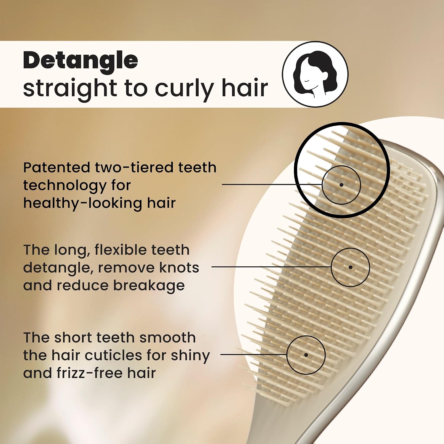 Escova Desembaraçadora Tangle Teezer Neo Gold - The Ultimate Detangler — foto 3