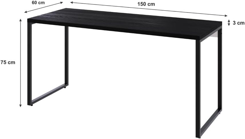 Escrivaninha Compace Kuadra Me150-E10 Industrial 150cm Preto Onix — foto 2