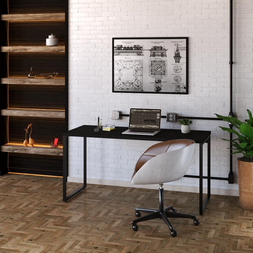 Escrivaninha Compace Kuadra Me150-E10 Industrial 150cm Preto Onix