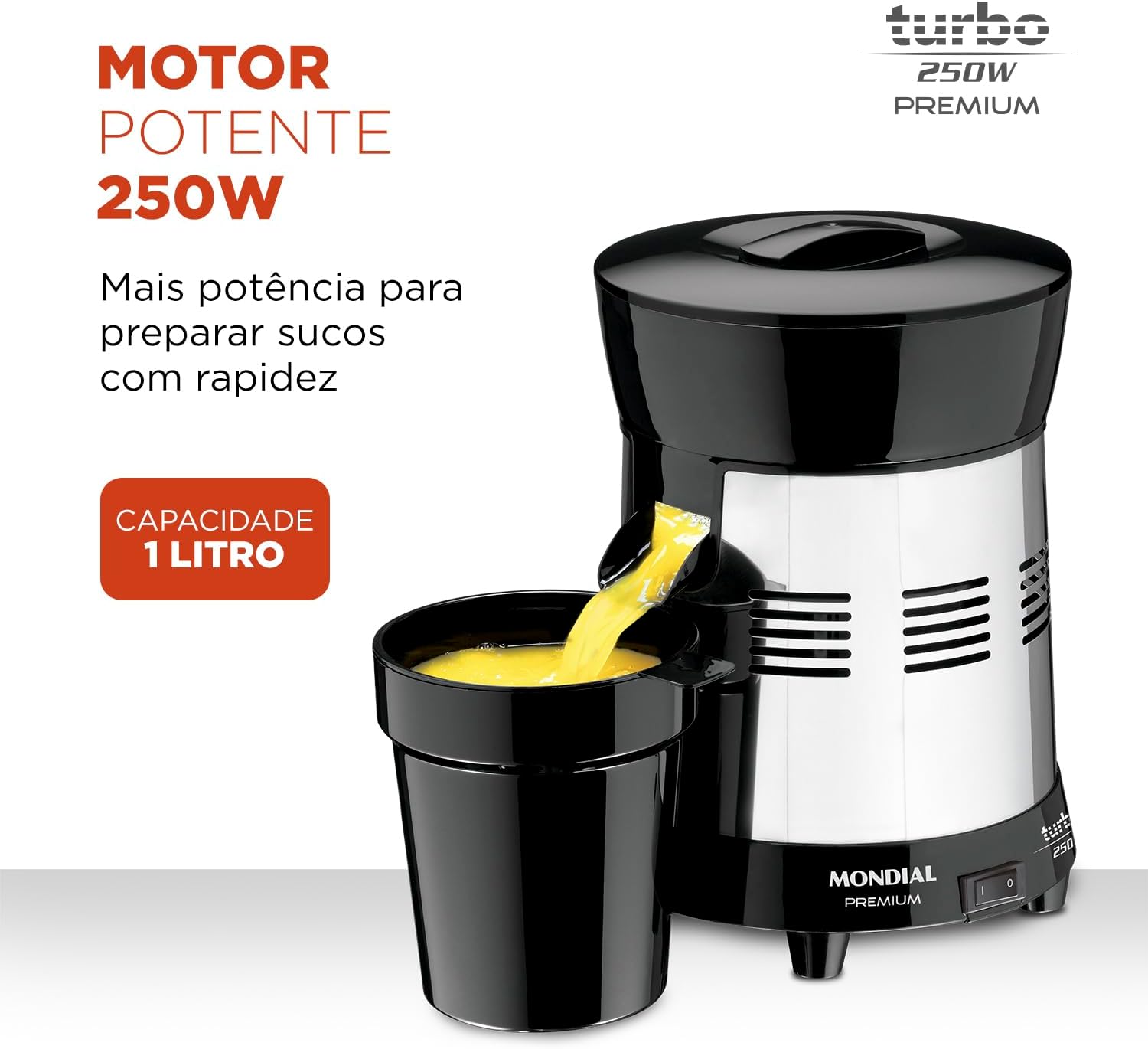 Espremedor de Frutas Britânia 250W 1 Litro com 2 Cones — foto 2