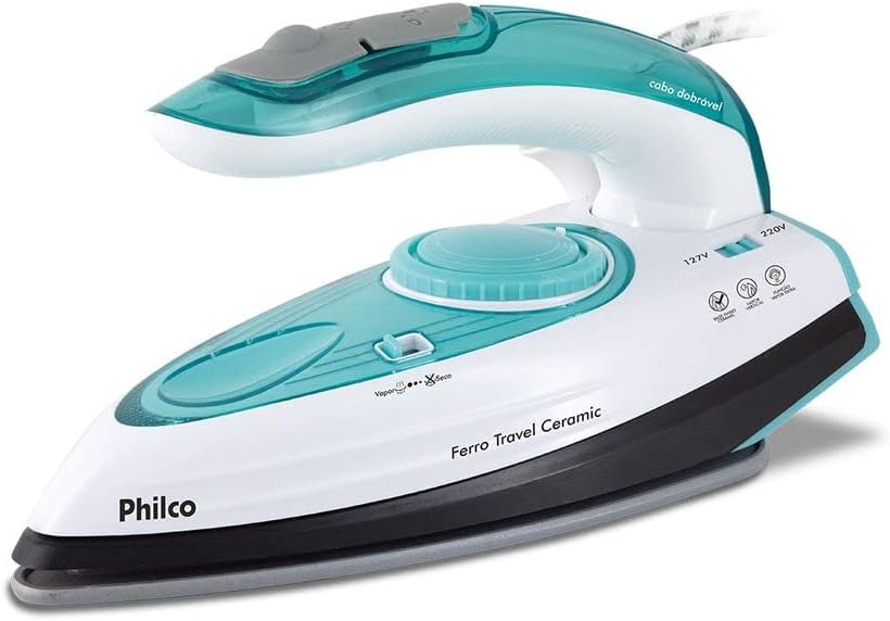Ferro de Passar a Vapor Philco Travel Ceramic 1200W 127V Jato Extra