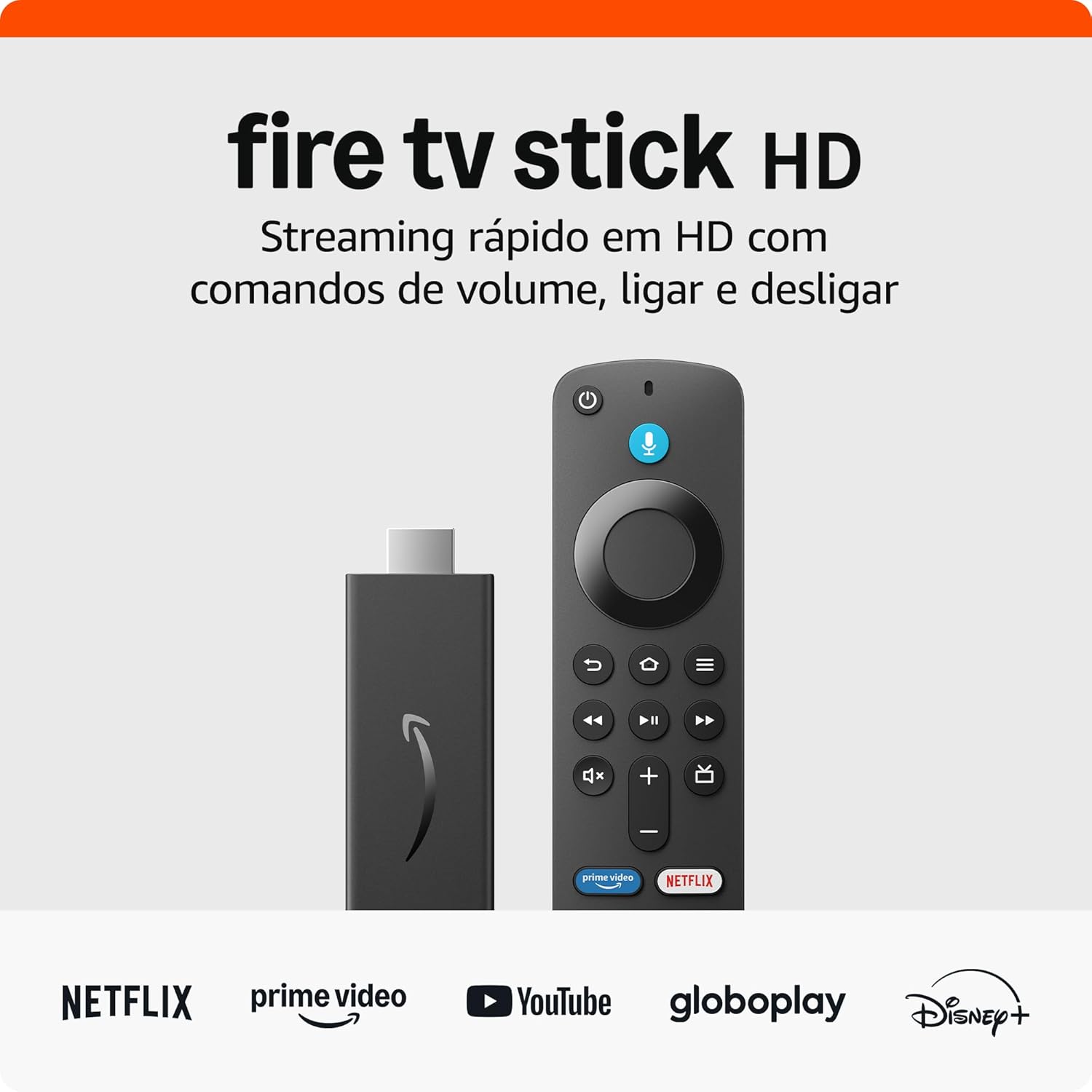 Fire TV Stick HD com Controle Remoto por Voz Alexa