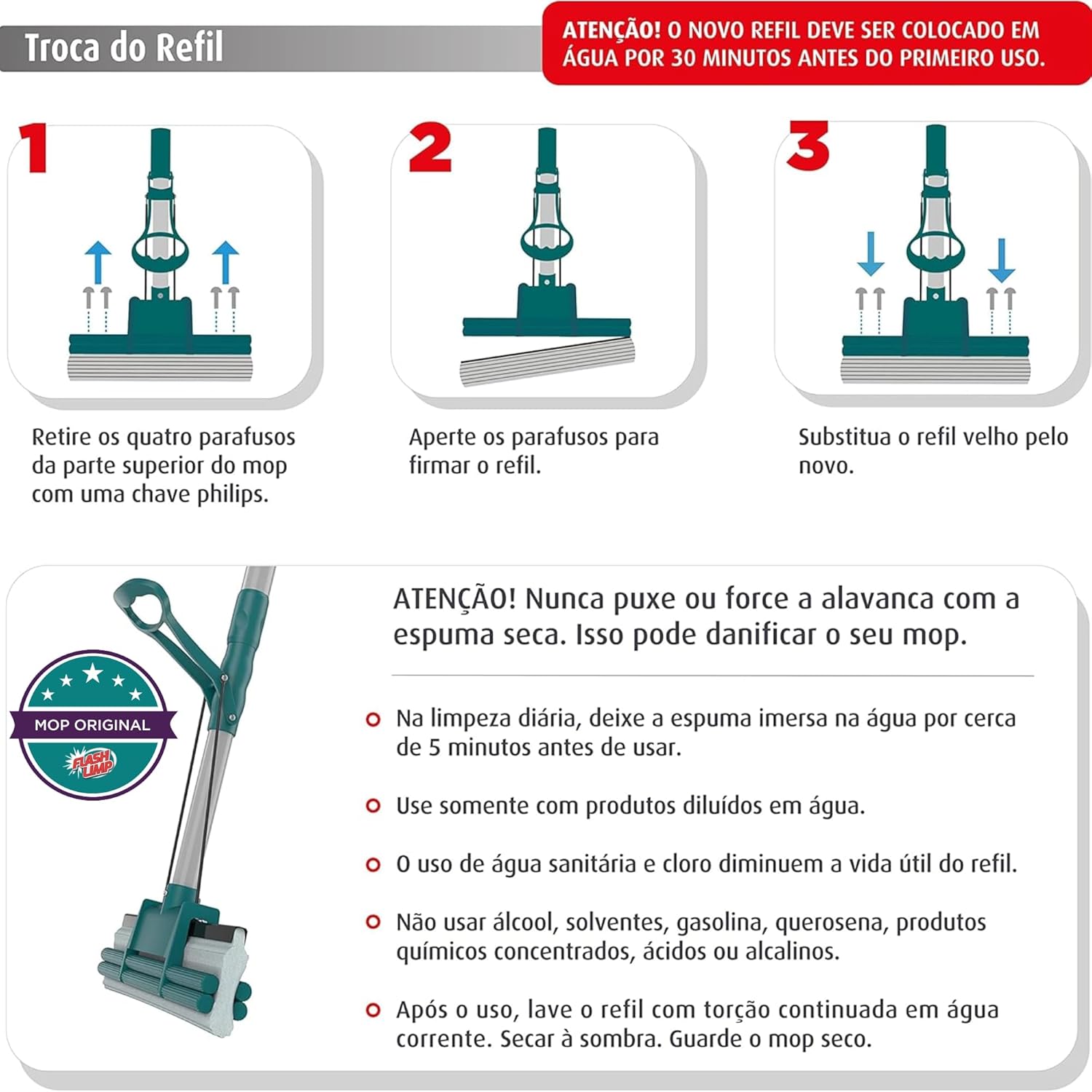 Flash Limp Mop 7671 - Mop Limpeza Geral Plus Verde — foto 6
