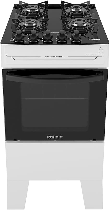 Fogão 4 Bocas a Gás Itatiaia Electra Glass Plus Branco Bivolt