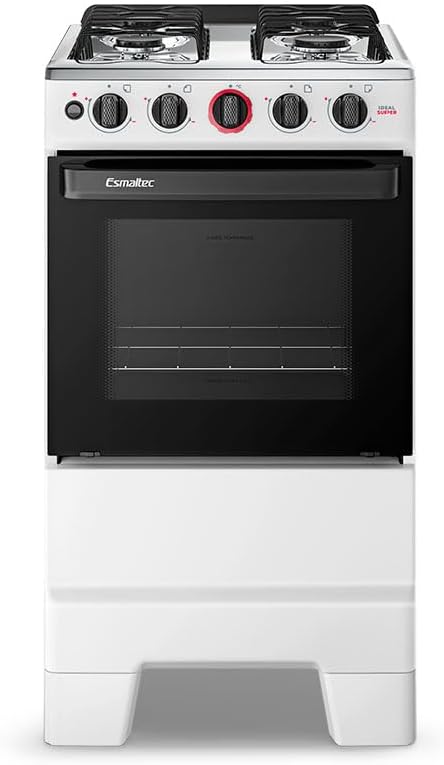 Esmaltec Fogão 4 Bocas a Gás com Mesa Inox e Forno 50L