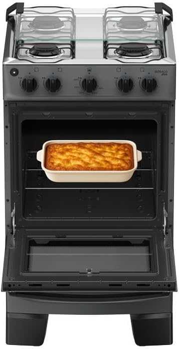 Fogão com Grade Deslizante e Acendimento Automático - Forno Limpa Fácil — foto 6