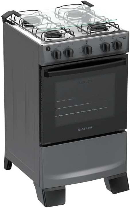 Fogão com Grade Deslizante e Acendimento Automático - Forno Limpa Fácil