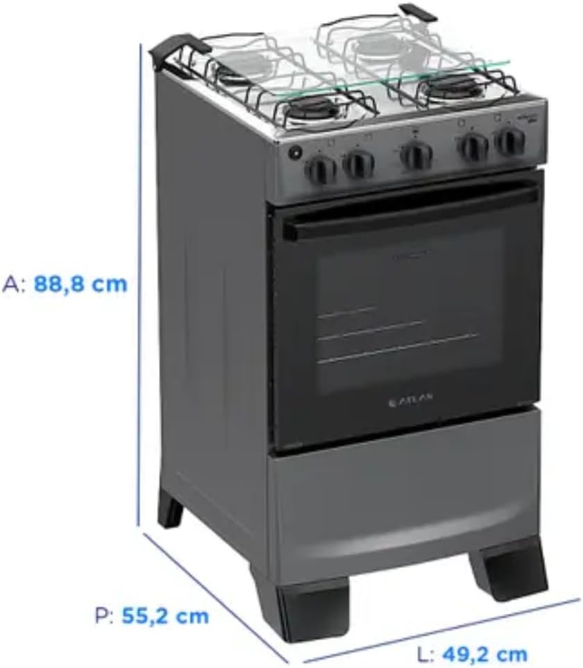 Fogão com Grade Deslizante e Acendimento Automático - Forno Limpa Fácil — foto 3