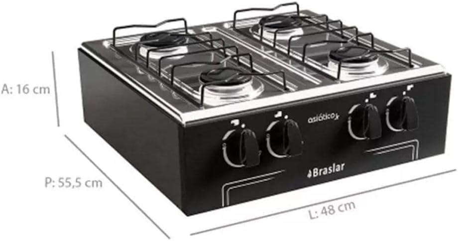 Fogão de Mesa Braslar Asiático 4 Bocas Branco — foto 3