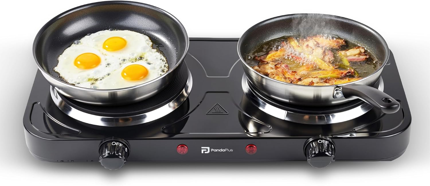 Fogão Elétrico Portátil Cooktop 2 Bocas Panda Plus 220V Preto 2000W