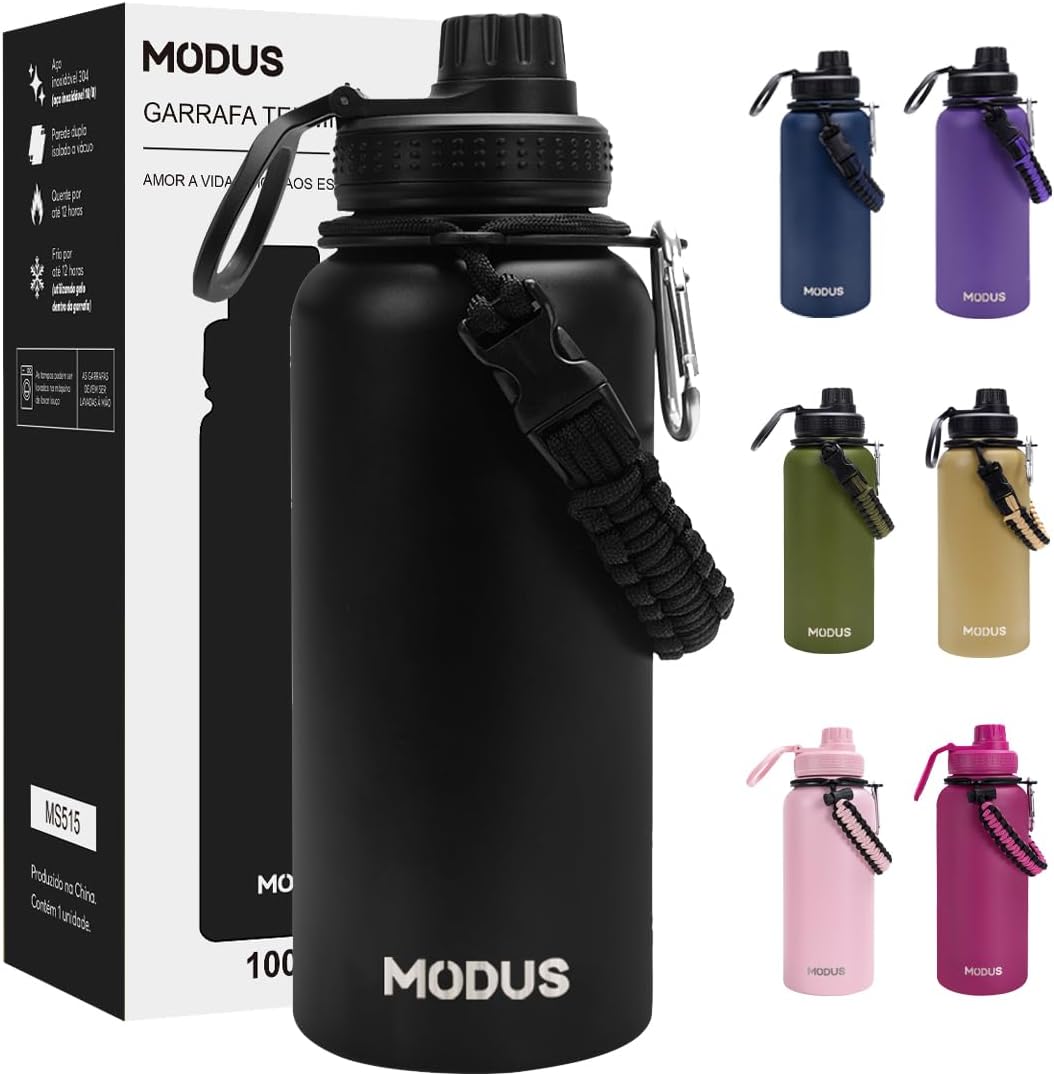 Garrafa Térmica Aço Inox 18/8 950ml Dupla Parede a Vácuo 24h