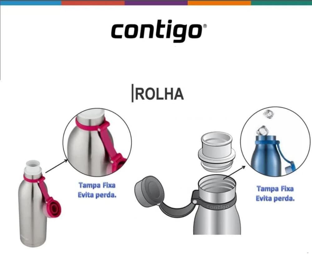 Garrafa Térmica Inox Matterhorn 591ml Azul Mônaco - Contigo — foto 3
