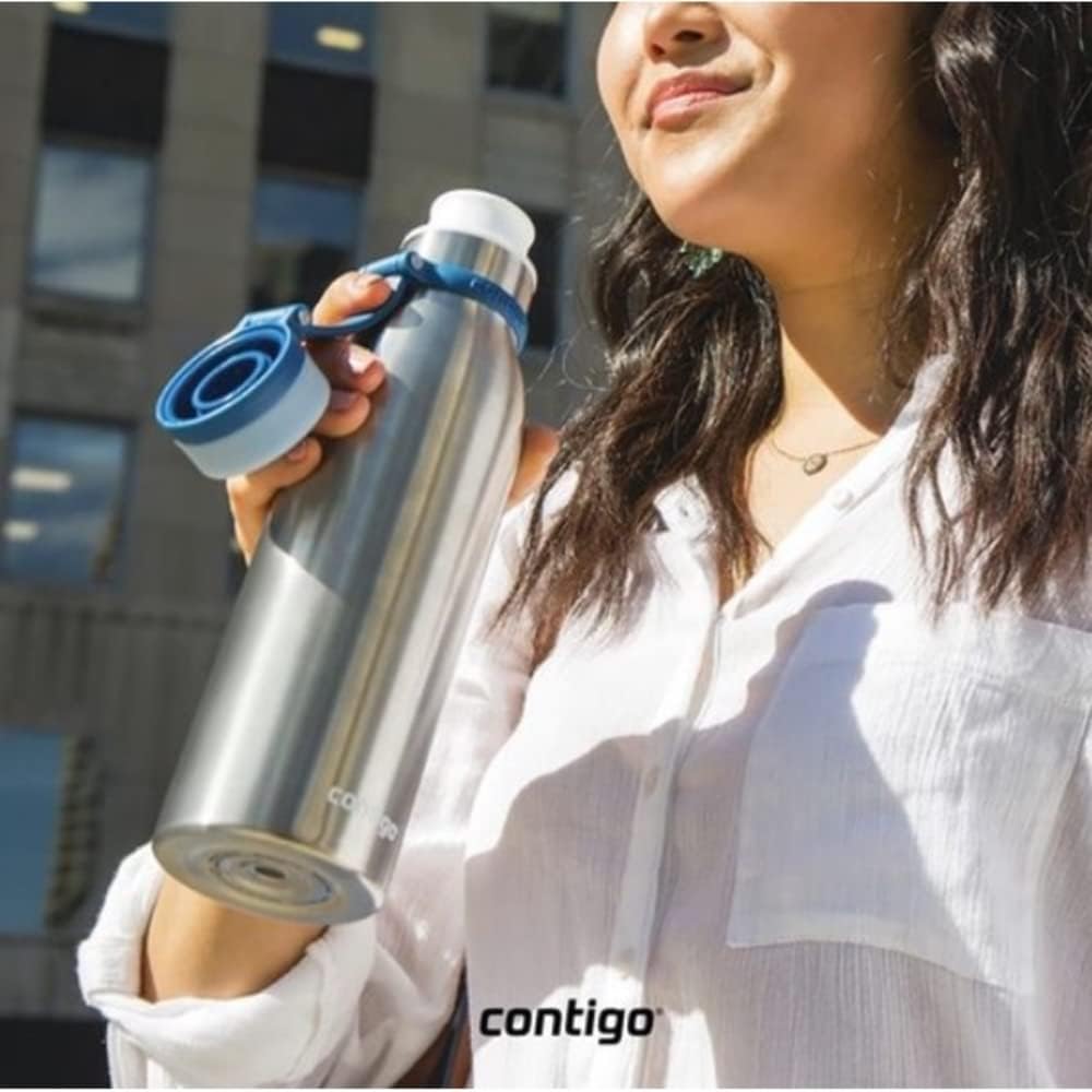 Garrafa Térmica Inox Matterhorn 591ml Azul Mônaco - Contigo — foto 5