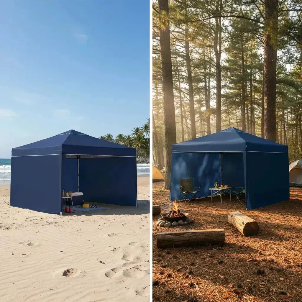 Gazebo Tenda Barraca Articulado Alumínio 3x3m com 3 Paredes Removíveis Azul — foto 3
