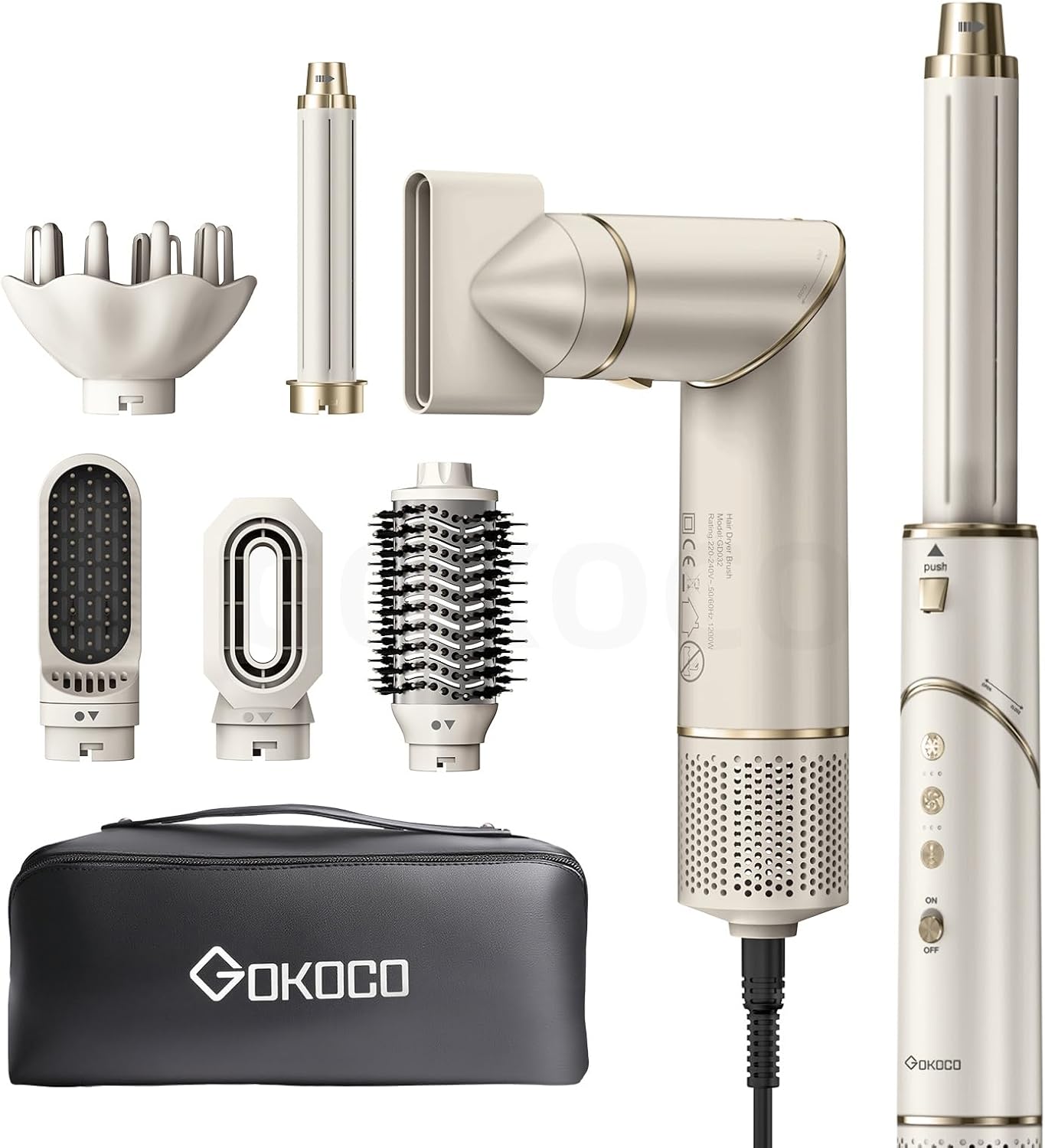 GOKOCO Secador de Cabelo 7 em 1 GD032 Dourado - 127v/110v
