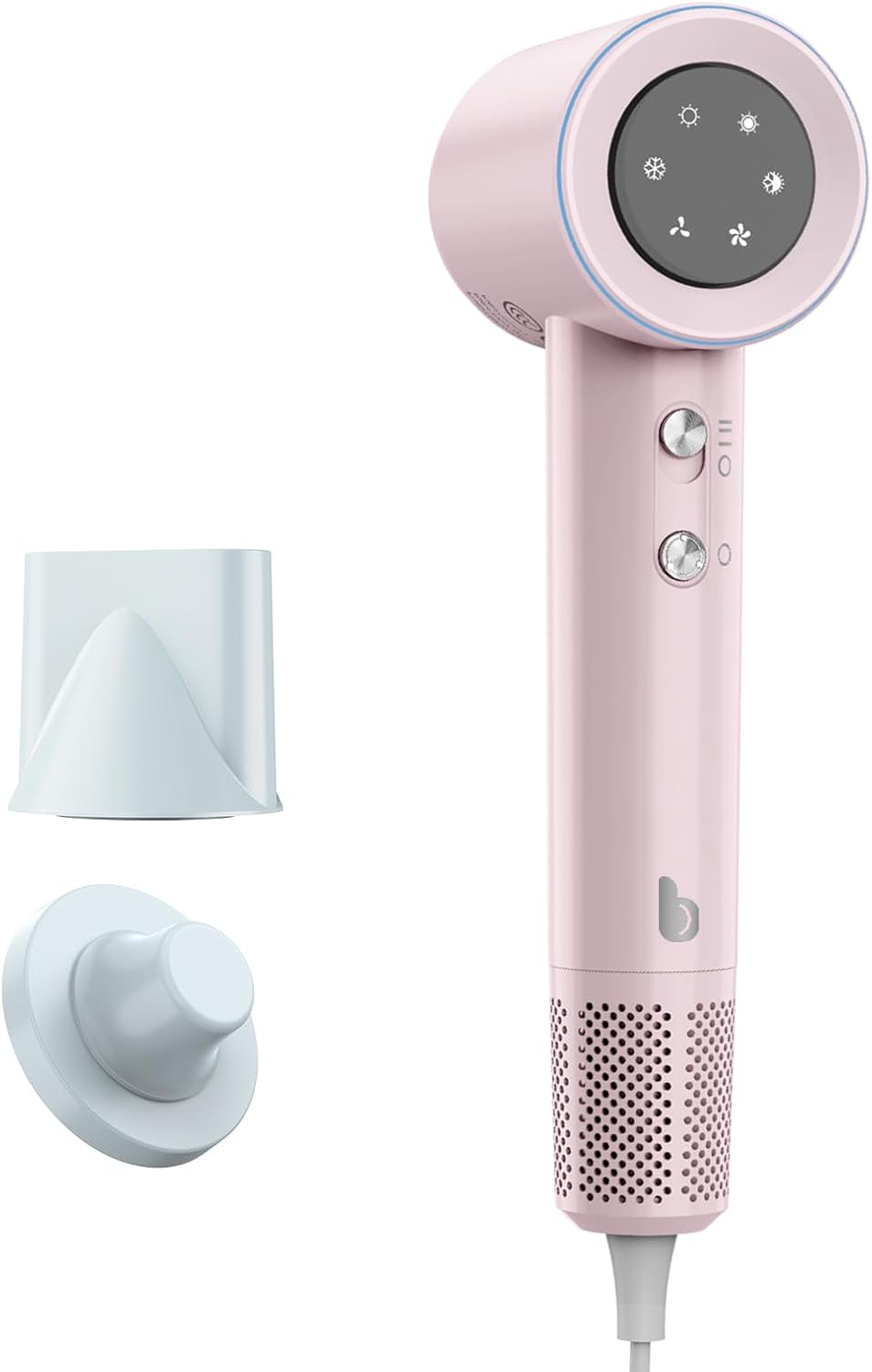 GOKOCO Secador de Cabelo Profissional 1600W com Display Digital LED e Bocal Magnético - Rosa