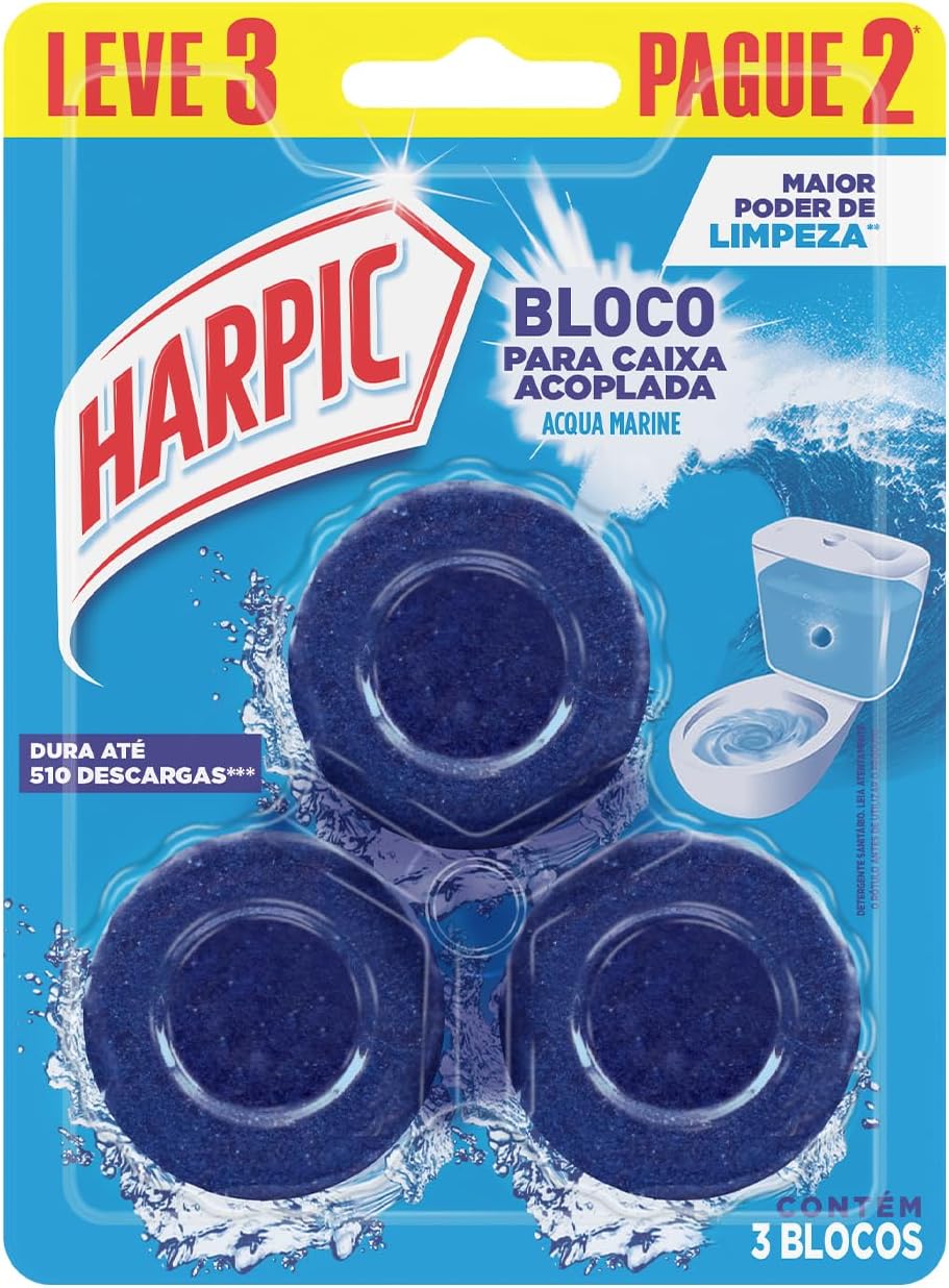 Harpic Bloco Sanitário para Caixa Acoplada Marine - 3 Unidades