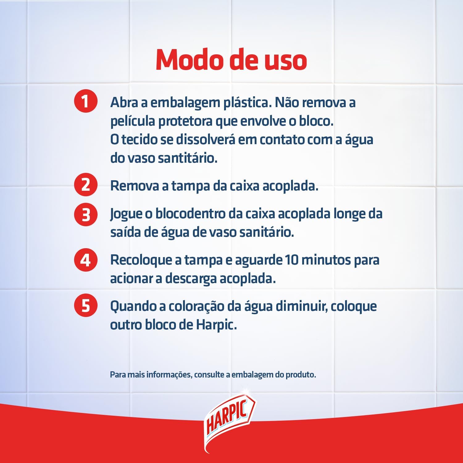 Harpic Bloco Sanitário para Caixa Acoplada Marine - 3 Unidades — foto 4