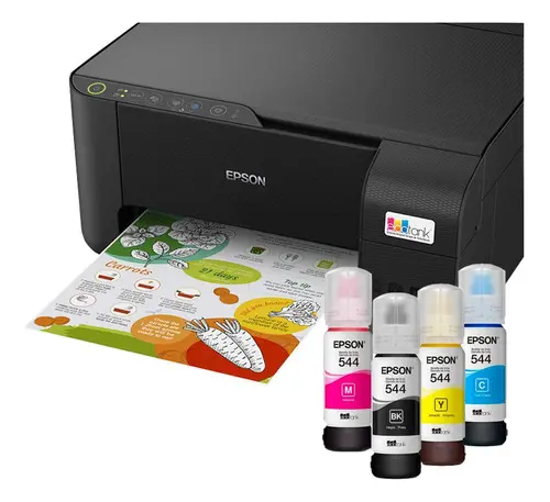 Impressora Multifuncional Epson EcoTank L3250 + Refil Tinta T544 - Cor Preta
