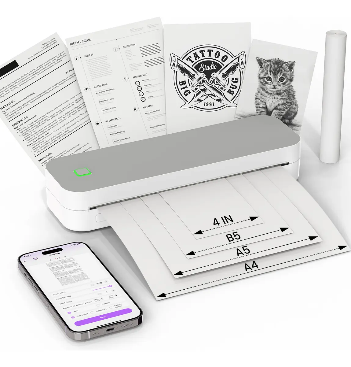 Impressora Portátil Ablemark A4 Térmica Bluetooth