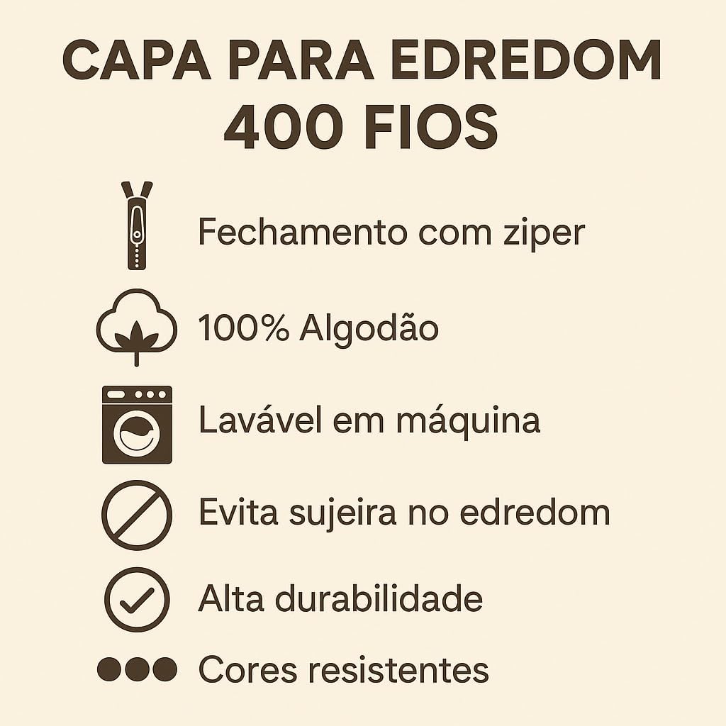 Capa de Edredom Casal/Queen 400 Fios Toque Acetinado - 100% Poliéster — foto 5